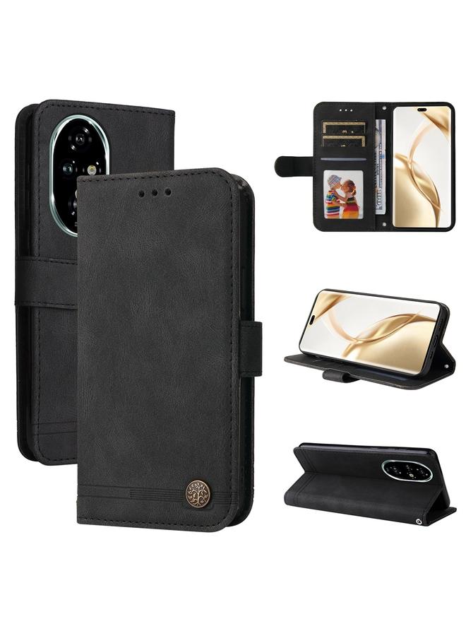 S-TOP Case For Honor 200 Pro Skin Feel Life Tree Metal Button Leather Phone Case - Image 1