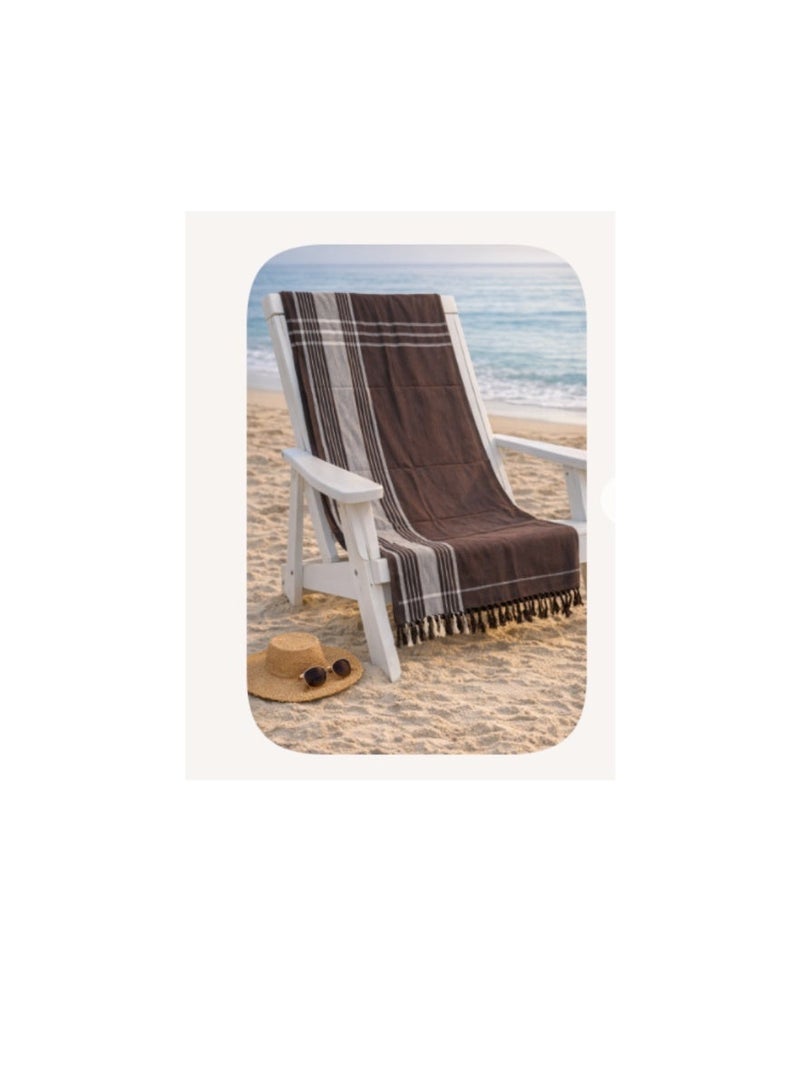 Swahili Kikoy Coastal   Beach Towel Large Absorbent Bath Towel 100% Organic Cotton Soft Travel Towels 102*178cm - Image 1