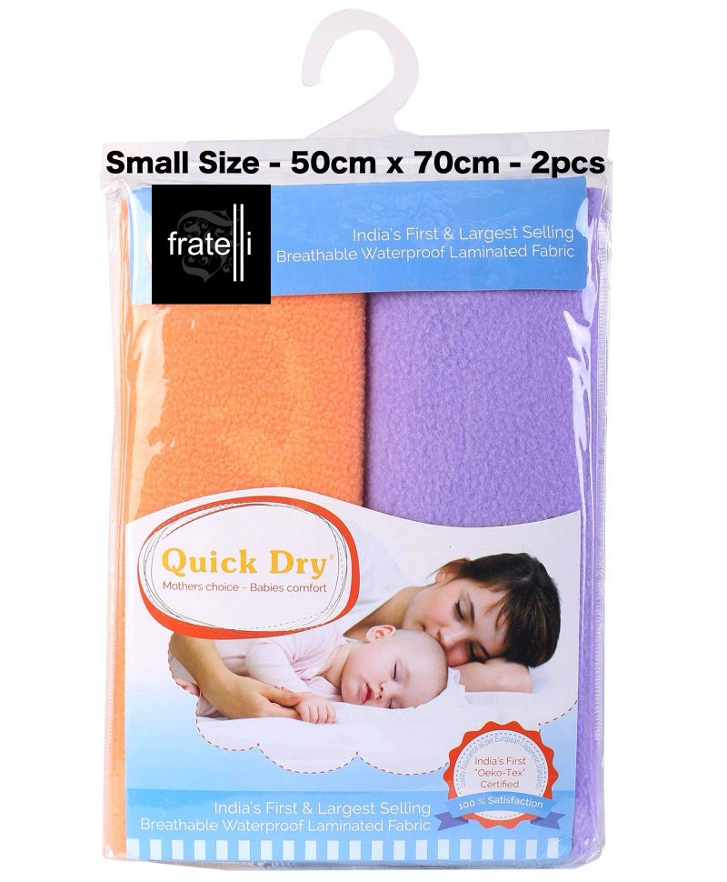 Fratelli Waterproof Bed Protector Twin Pack (Small Twin - Peach & Lilac) - Image 1