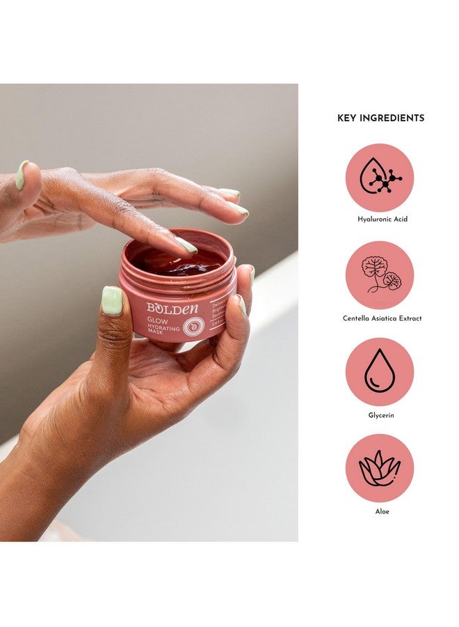 bolden Glow Hydrating Mask | Deep Moisturizing Facial Mask For Dry Skin | Gently Hydrating Hyaluronic Acid Moisturizer | Noncomedogenic | 3.4 Fl Oz - Image 5