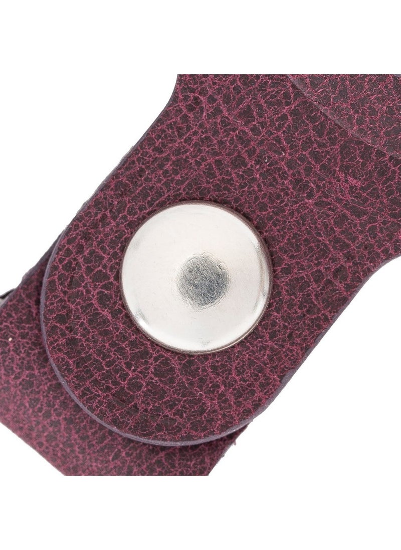 PLM - Apple Airtag Compatible Leather Keychain, Purple - Image 1