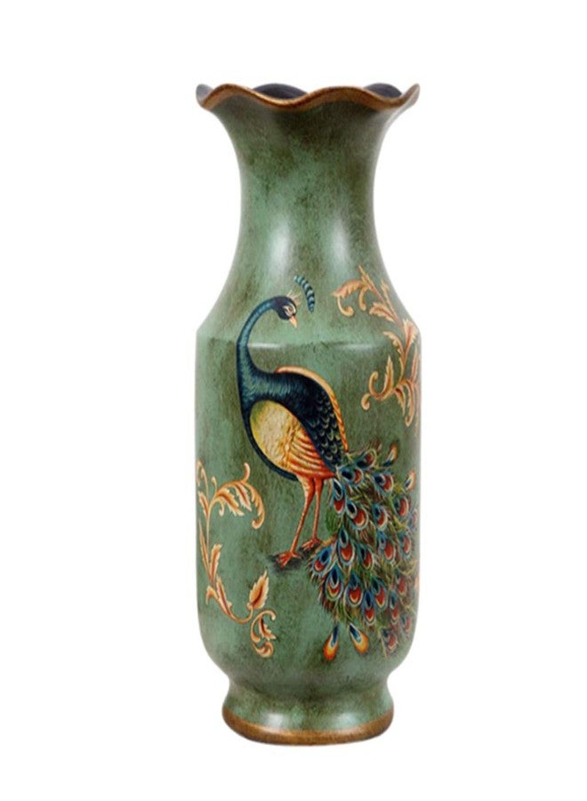 FixtureDisplays® Porcelain Vase Peacock Decor Vase Vintage Look Vase China Vase Ceramic Vase 13" 15007NEW-2D - Image 1