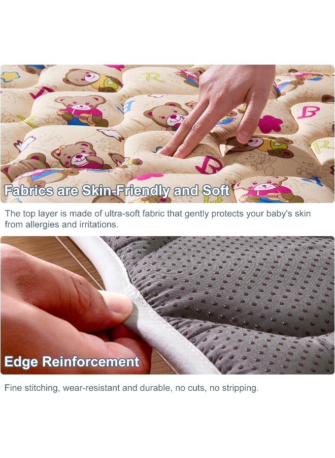 Vibe bear Baby Play Mat - 79" X 63",Premium Thicker Foam One-Piece Crawling Mat, Machine Washable, Extra Large Anti-Slip Activity Playmat for Babies, Toddlers & Infants - Image 3
