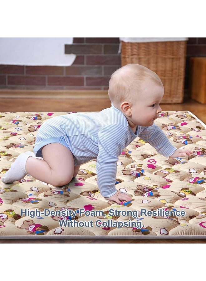 Vibe bear Baby Play Mat - 79" X 63",Premium Thicker Foam One-Piece Crawling Mat, Machine Washable, Extra Large Anti-Slip Activity Playmat for Babies, Toddlers & Infants - Image 4