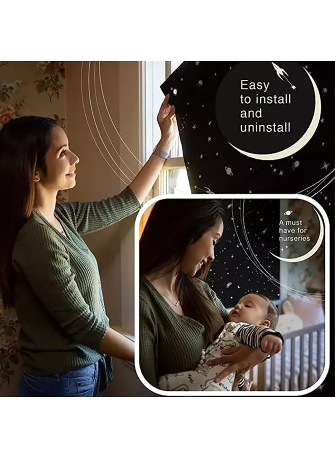 بمعنى سحر بمعنى حديقة ستائر تعتيم، ستائر تعتيم مع أكواب شفط، ستائر تعتيم محمولة، ستارة تعتيم نافذة مزخرفة، ظل مؤقت قابل للتعديل لغرفة النوم (130 سم × 200 سم) - Image 5