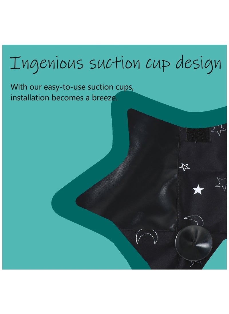 Magic Park - Blackout Curtains Blackout Blind with Suction Cups Portable Darkening Curtains Decorative Window Blackout Curtain Shade Adjustable Temporary Shade for Bedroom - Image 1