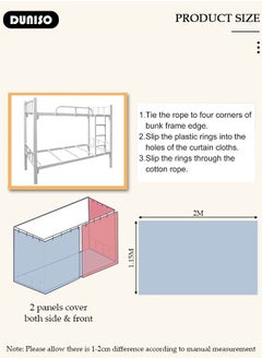 DUNISO Blackout Bottom Bunk Bed Curtains Dormitory Room Lightproof Decorative Roommate Privacy Cover Canopy Photo Background Decor Backdrop Blackout Curtain 2 Panels  - Image 4