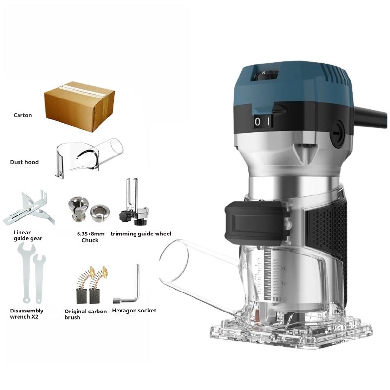 Compact Wood Router Tool 800W 220V Handheld Palm Router with 33000RPM 6 Variable Speeds Electric Trimmer Wood Router Hand Trimmer Tool Cutting Palmming Tool - Image 3