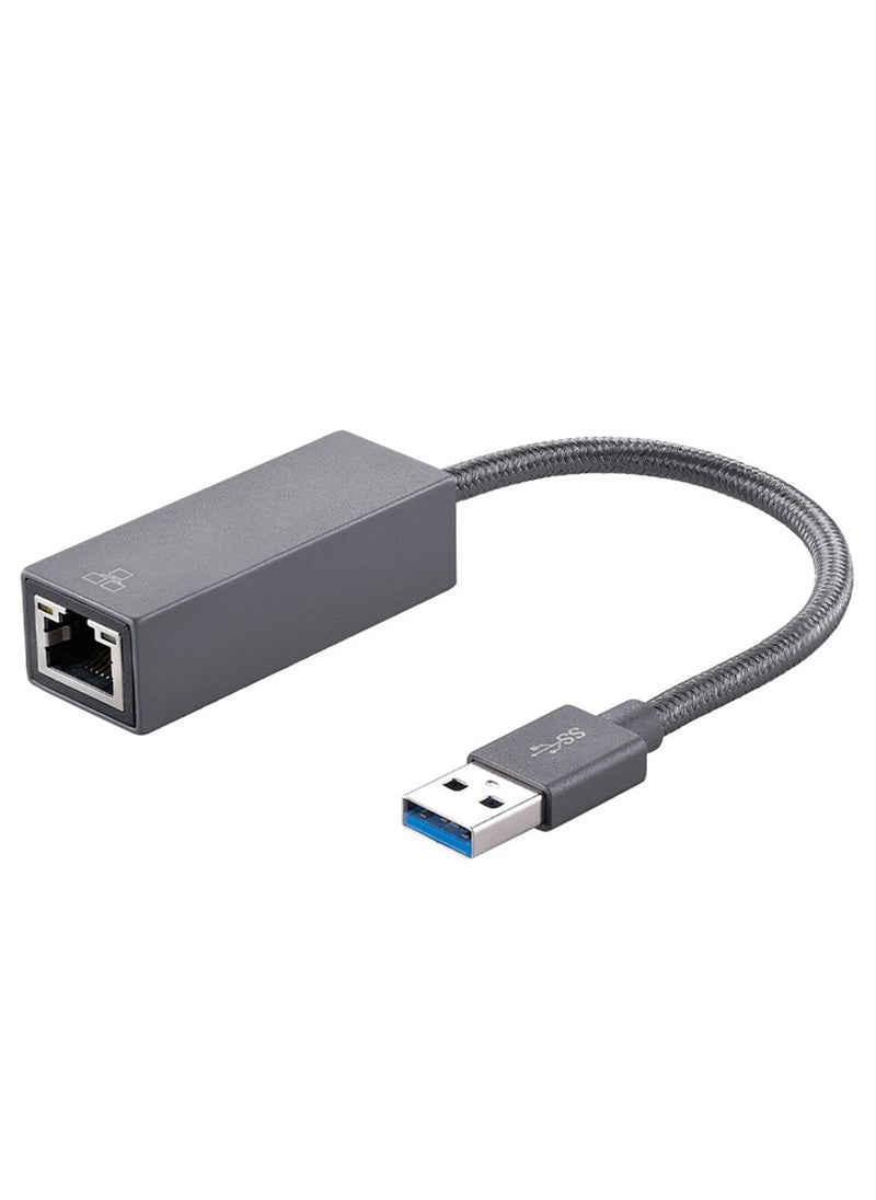 يوك - 2500Mbps USB 3.0 إلى RJ45 محول شبكة إيثرنت LAN بدون سائق يدعم MacBook Windows 10/8/7 Gray - Image 1