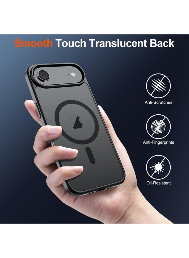 ACLIX Matte Magnetic Case for iPhone 17 Air, Compatible with MagSafe, Plating Luxury Cover, Matte Soft TPU Shockproof Protective Phone Case, (Black) - Image 3