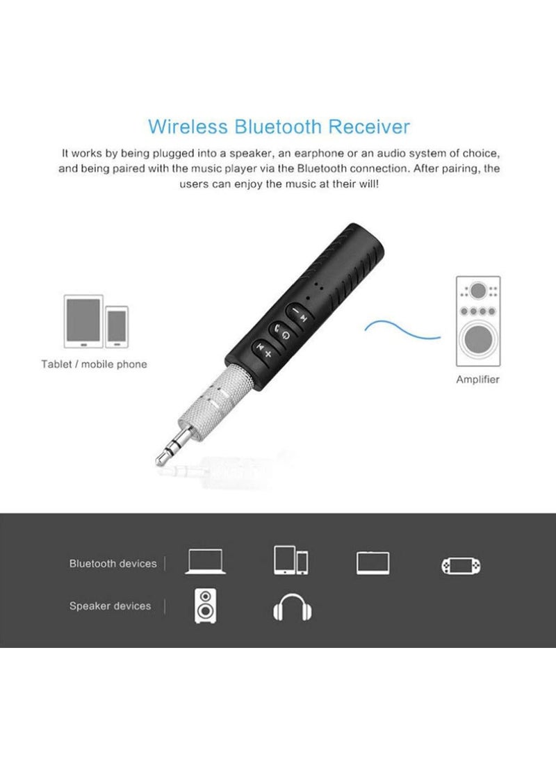 Rock Pow 3.5mm jack Bluetooth Car Kit Hands free Music Audio Receiver Adapter Universal Auto AUX Kit for Speaker Headphone Car Stereo  - Image 5