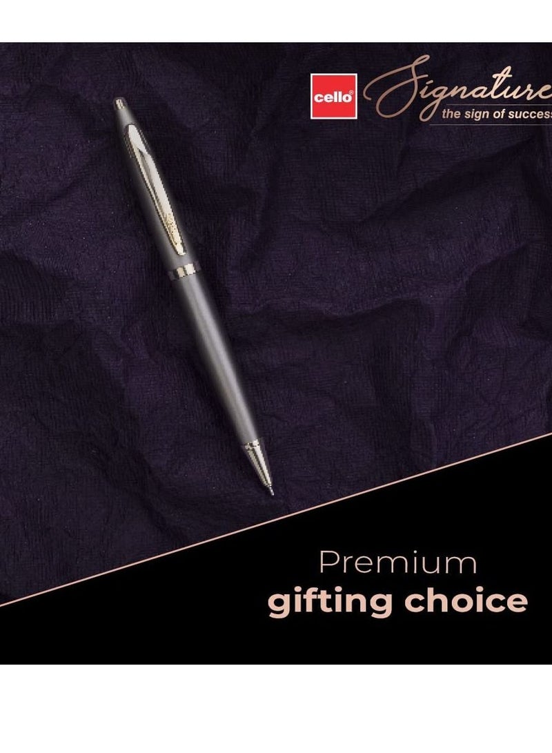 Cello Signature Crème Ivory Ball Pen Blue Ink - Image 4