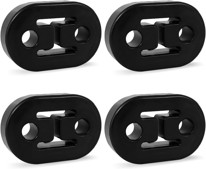 NYTKL 4 PCS Car Rubber Exhaust Hanger, 2 Holes 12mm 0.47" Auto Muffler Shock Absorbent Bracket Mount, Universal Exhaust Insulator Bushing Mount, Heavy Duty Tailpipe Damping Hanger - Image 1