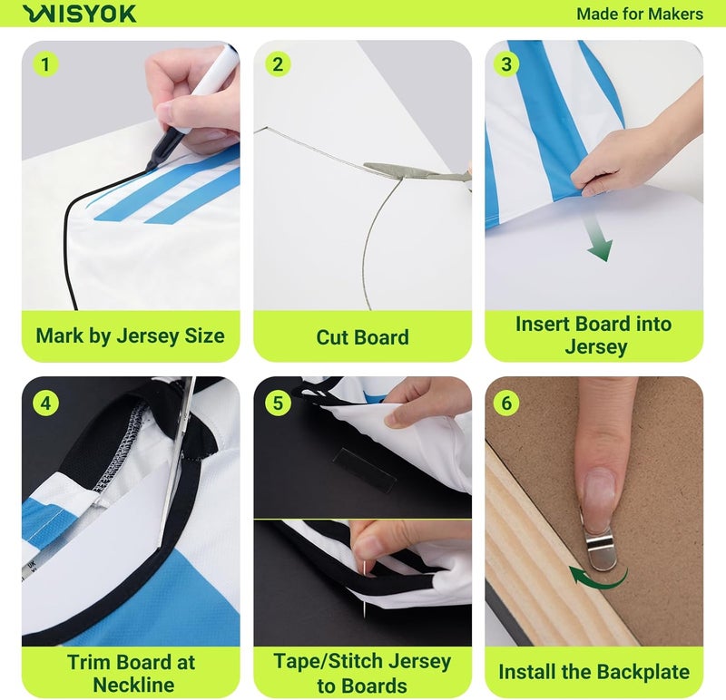 WISYOK إطار قميص WISYOK، إطار صور قميص، 70 × 90 سم، إطار قميص كبير، إطار كائن ثلاثي الأبعاد، إطار صور لتعبئة قمصان كرة القدم والهوكي والرجبي، إطار قميص خشبي مع أكريليك - Image 5
