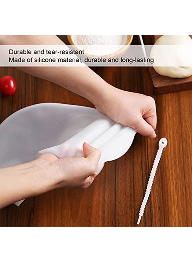 Fasola Silicone Dough Kneading Bag, 1pc Large Flour Mixing Bag 36x26cm, Reusable Non-Stick Kneading Bag for Bread Pastry Pizza, Multifunctional Dough Bag for Restaurant Kitchen and Home Baking, (Transparent) - Image 3