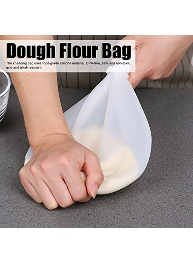 Fasola Silicone Dough Kneading Bag, 1pc Large Flour Mixing Bag 36x26cm, Reusable Non-Stick Kneading Bag for Bread Pastry Pizza, Multifunctional Dough Bag for Restaurant Kitchen and Home Baking, (Transparent) - Image 4