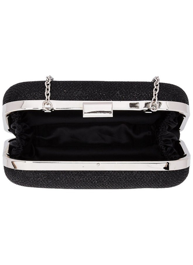 Jessica McClintock Jessica McClintock womens Sparkle Minaudier evening handbags, Black, One Size US  - Image 4
