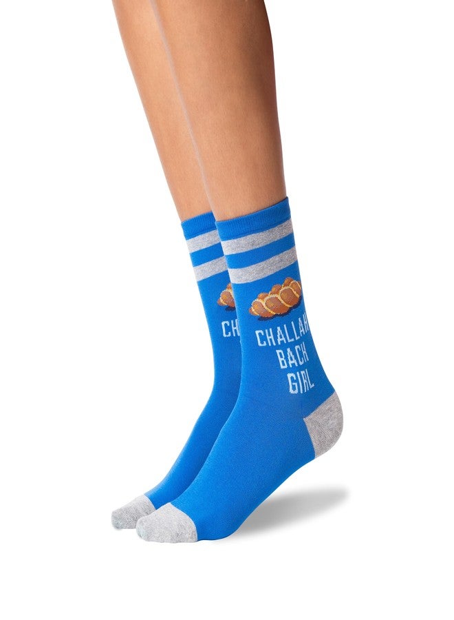 Hot Sox Women's Challah Back Girl Crew Sock 1 Pair Pack, Blue, Women's Shoe Size 4-10 - Image 2