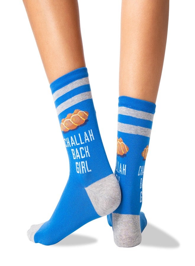 Hot Sox Women's Challah Back Girl Crew Sock 1 Pair Pack, Blue, Women's Shoe Size 4-10 - Image 3