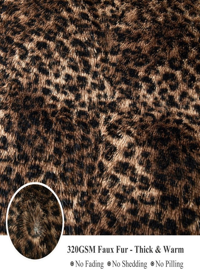 XeGe Fluffy Faux Fur Leopard Print Body Pillow Cover, 20x54 Fuzzy Cheetah Print Body Pillowcase with Zipper, Plush Furry Long Bed Bolster Pillow Cover for Pregnant Women Side Sleeper, Brown and Black - Image 5