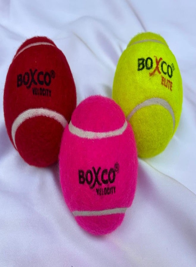 BOXCO Cricket Training Ball Set, 3 Weights - Heavy Velocity, Medium Pink Velocity, Light Elite, Practice Balls - Image 2