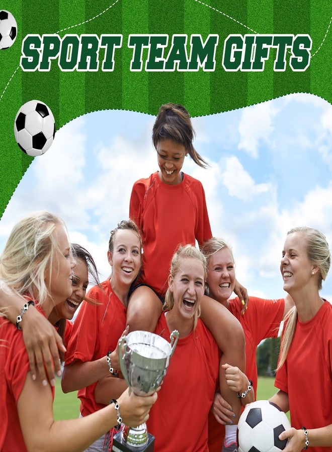 Ecation 24 Set Soccer Bracelets Sport Team Gifts Adjustable Beaded Bracelets Bulk with Blessing Card Soccer Party Favors for Players Team Lovers - Image 3