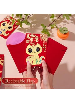 erorex 36Pcs Red Envelopes 2025 Chinese New Year Chinese Red Packets For Money 2025 Snake Lunar New Year Lucky Money Envelope For Spring Festival Wedding Birthday 6 Bronzing Designs Gold Purple Snake  - Image 3