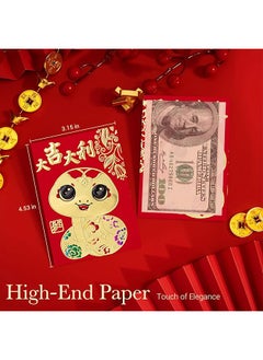 erorex 36Pcs Red Envelopes 2025 Chinese New Year Chinese Red Packets For Money 2025 Snake Lunar New Year Lucky Money Envelope For Spring Festival Wedding Birthday 6 Bronzing Designs Gold Purple Snake  - Image 4