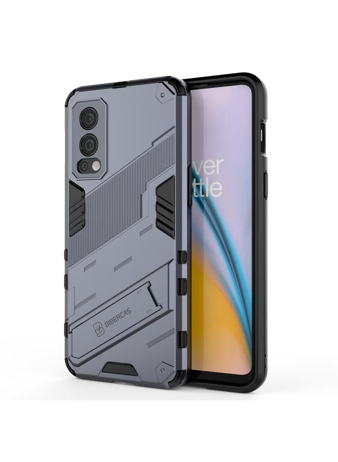 S-TOP Case For OnePlus Nord 2 5G Punk Armor 2 in 1 PC + TPU Shockproof Case with Invisible Holder - Image 1