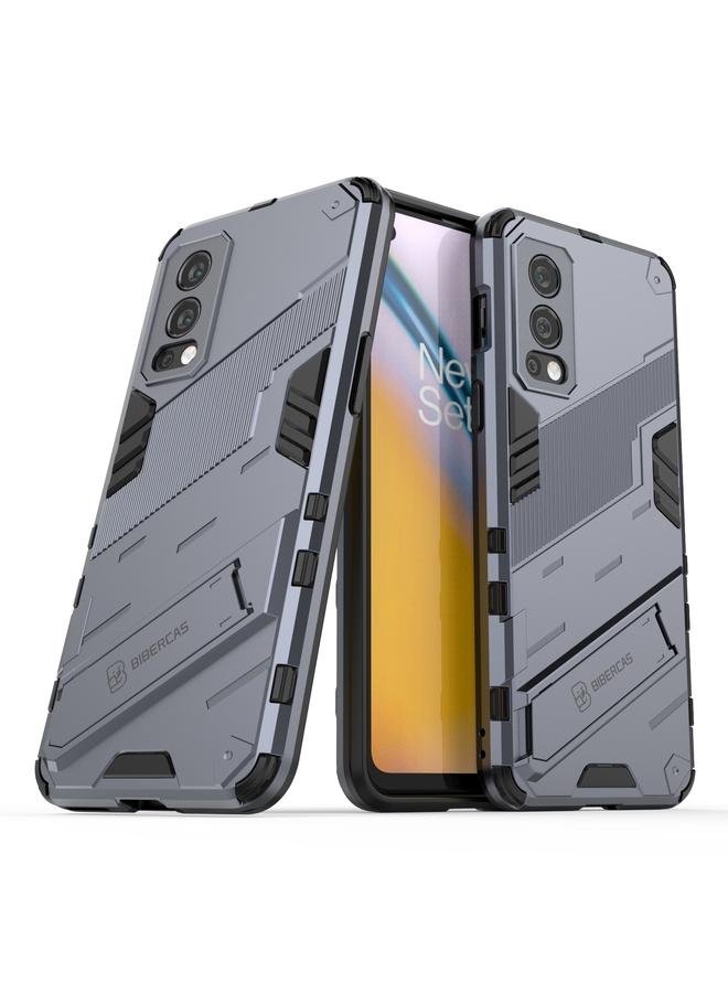 S-TOP Case For OnePlus Nord 2 5G Punk Armor 2 in 1 PC + TPU Shockproof Case with Invisible Holder - Image 2