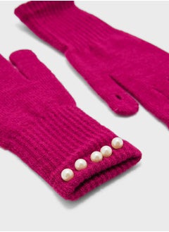 ELLA Pearl Detail Knitted Winter Glove  - Image 4