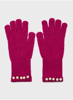 ELLA Pearl Detail Knitted Winter Glove  - Image 2