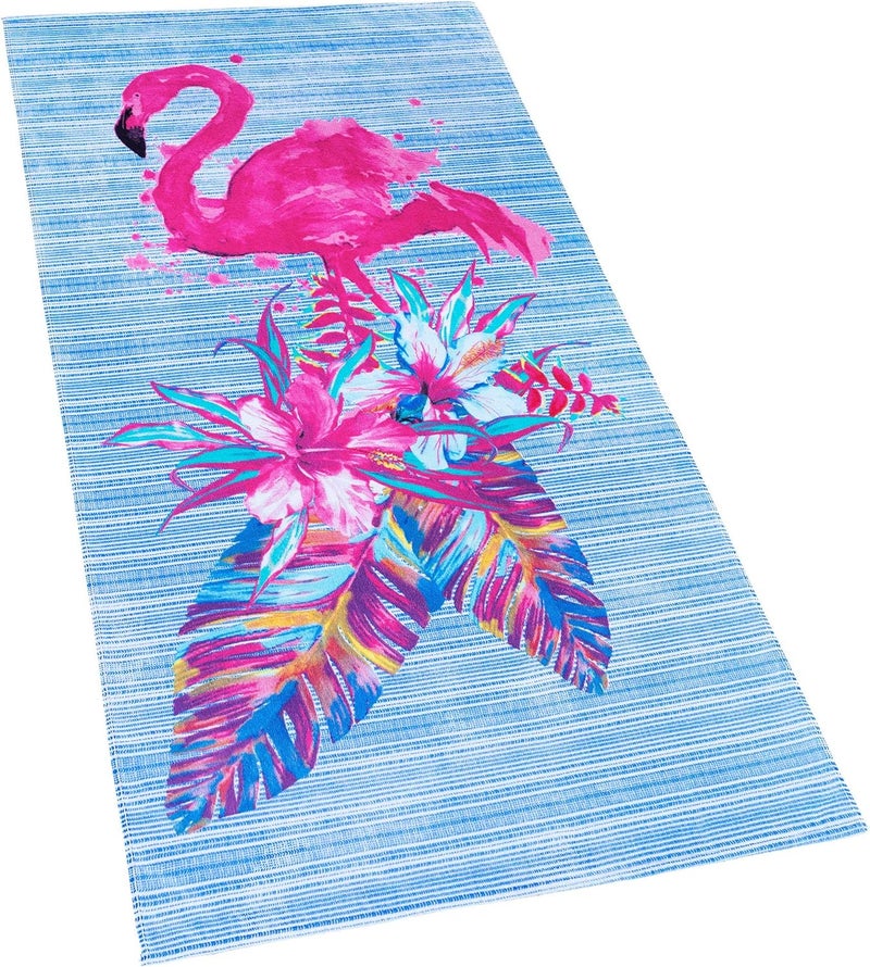 Softerry Flamingo Beach Towel 30 x 60 inches 100 Cotton Pink Flamingo 30 x 60 - Image 1