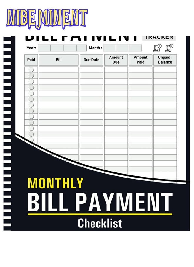 NIBEMINENT Bill Tracker Notebook: Monthly Bill Payment Checklist - 8.5" x 11" 100+ Pages  - Image 2