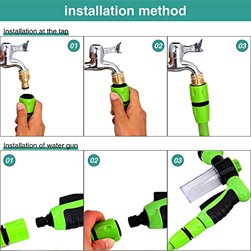 OUTWAY Garden Hose Nozzle, High Pressure Spray Gun Nozzle, 8 Spray Patterns for Watering Plants, Lawn, Patio, Cleaning, Showering Pet with 3.5oz/100cc Soap Dispenser Bottle - Image 5