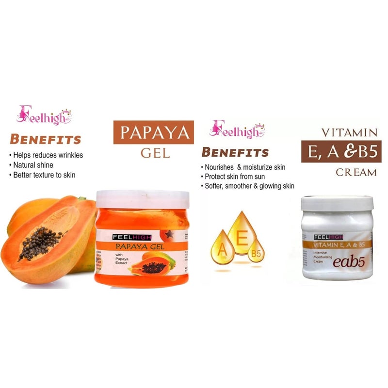 Feelhigh Face Papaya Skin Purifying Gel 500gm Vitamin eab5 Cream 500gm Facial Product - Image 2