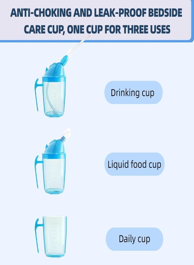 UKYCEORA Leak-proof Straw Cup, Suitable for the Elderly, Bedridden Patients, Disabled/Dysphagia People (Blue) - Image 3