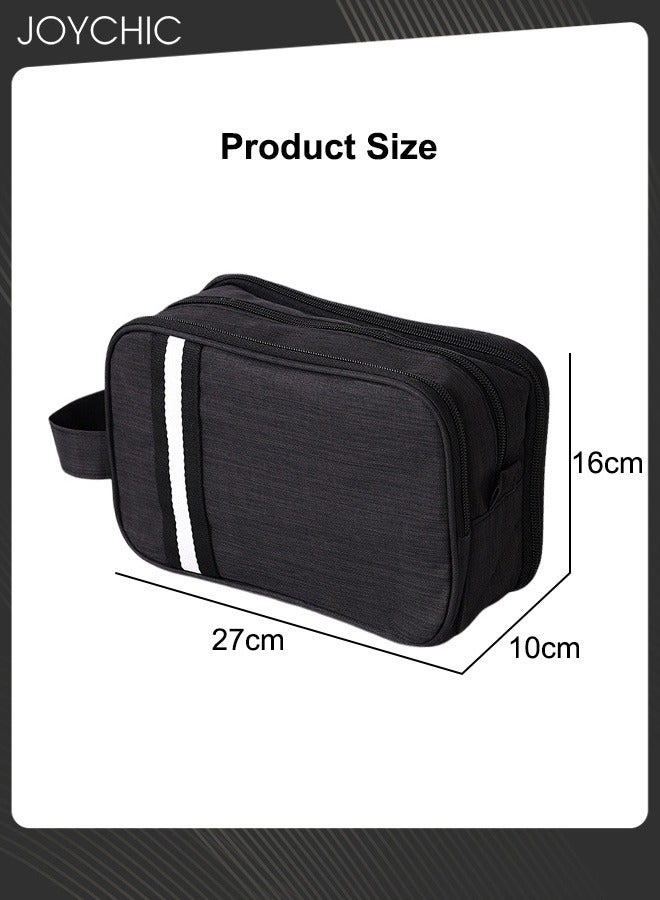 Joychic Dry and Wet Separation Large Capacity Cosmetic Bag for Women and Men Portable Waterproof Travel Business Trip Toiletry Bag Multi-purpose Storage Organizer Black  - Image 5