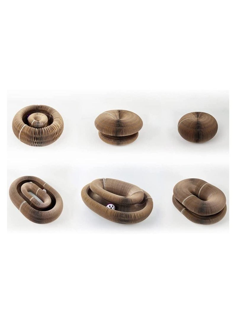 Cool Baby COOLBABY Magic Organ Cat Scratching Board Cat Scratch Pad with A Toy Bell Ball Cat Grinding Claw Scratching Board Foldable Convenient Durable Cardboard - Image 2