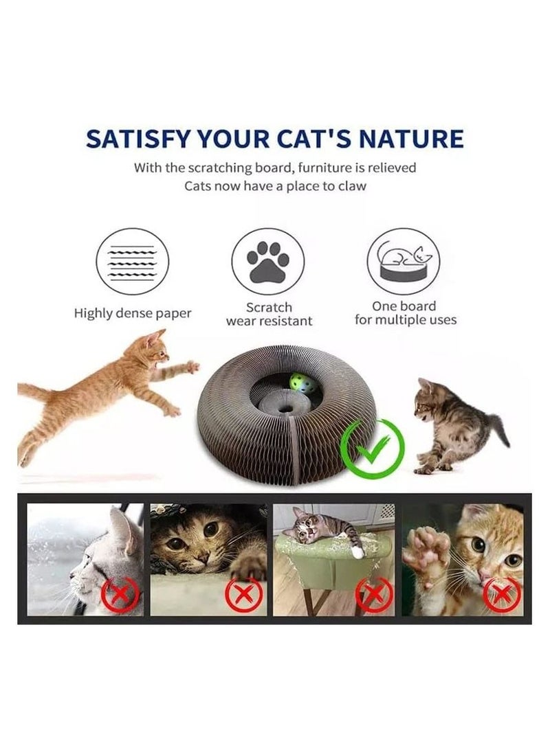 Cool Baby COOLBABY Magic Organ Cat Scratching Board Cat Scratch Pad with A Toy Bell Ball Cat Grinding Claw Scratching Board Foldable Convenient Durable Cardboard - Image 5