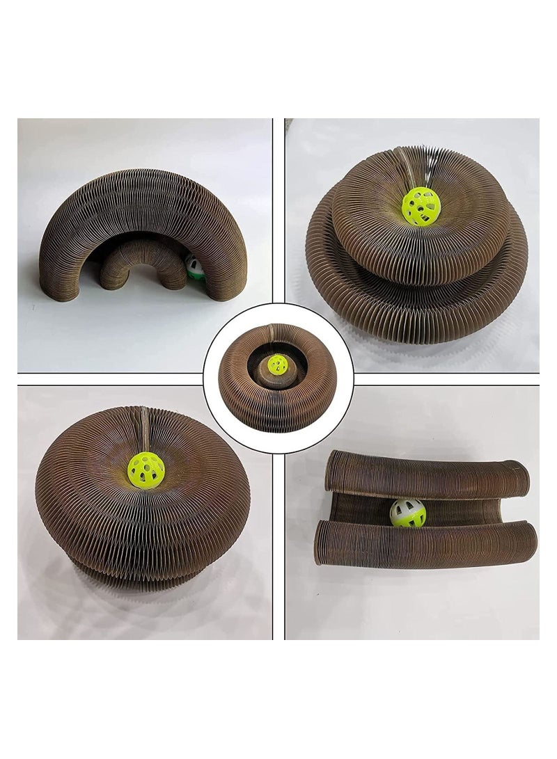 Cool Baby COOLBABY Magic Organ Cat Scratching Board Cat Scratch Pad with A Toy Bell Ball Cat Grinding Claw Scratching Board Foldable Convenient Durable Cardboard - Image 3