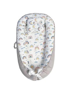 HOOKOR Baby Lounger, Baby Nest for Co Sleeping, Ultra Soft and Breathable Cotton, Portable & Lightweight for Traveling, Perfect for Bassinet & Cribs, Essential for Newborn (Rainbow)  - Image 1