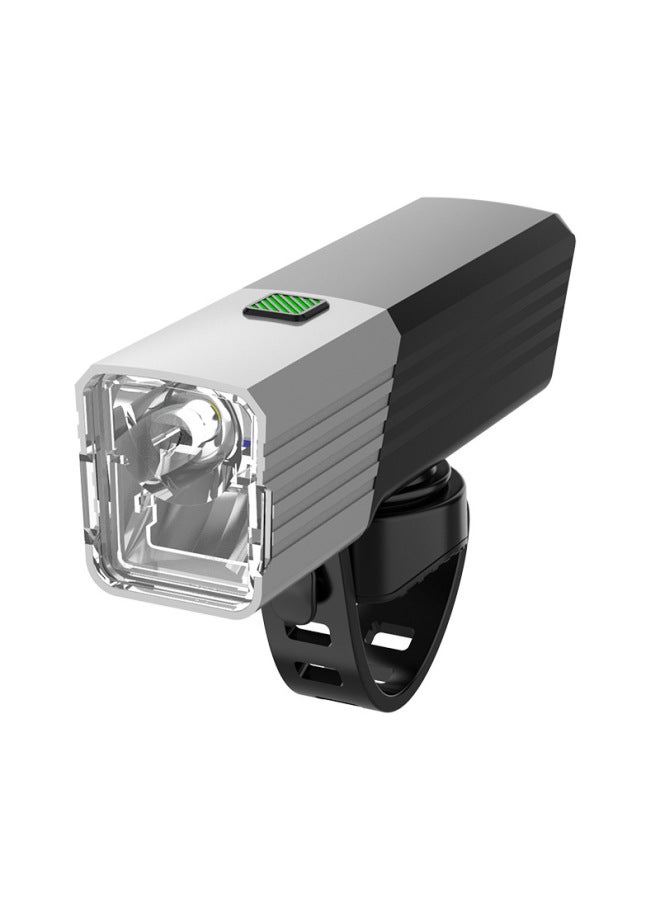 Loquat Led Bicycle Light Anti-glare Night Riding Strong Light Long-range Headlight Mountain Road Car Equipment Accessories Riding Light-color:B1 Silver Aluminum Alloy (2500ma) - Image 1