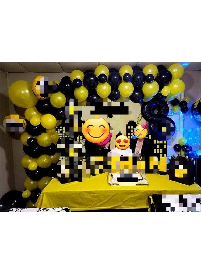 RUYI Superhero Super City Photography Backdrop 7X5Ft Yellow Full Moon Skyline Cityscape Photo Background Newborn Baby Shower Kids Birthday Party Cake Table Decoration Banner Props - Image 4