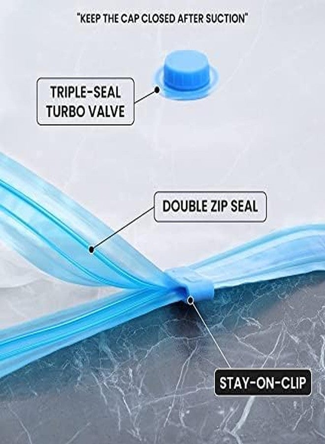 HARIVAN Space Saver Vacuum Bags for Clothes with Pump, Reusable Vacuum Storage Bags with Ziplock and Hand Pump, Compression Sealer Bags (Bags1 x Large, 2 x Medium, 2 x Small)(pack of 5 Pcs) - Image 2