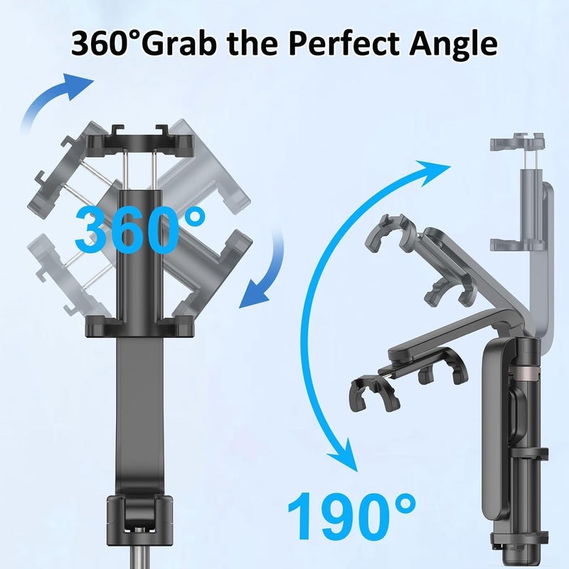 TONEOF Mini Selfie Stick Tripod, Cellphone Tripod Stand with Remote, Phone Tripod Stand Portable for Group Selfie/Live Streaming/Video Recording Compatible with All Smartphone - Image 4