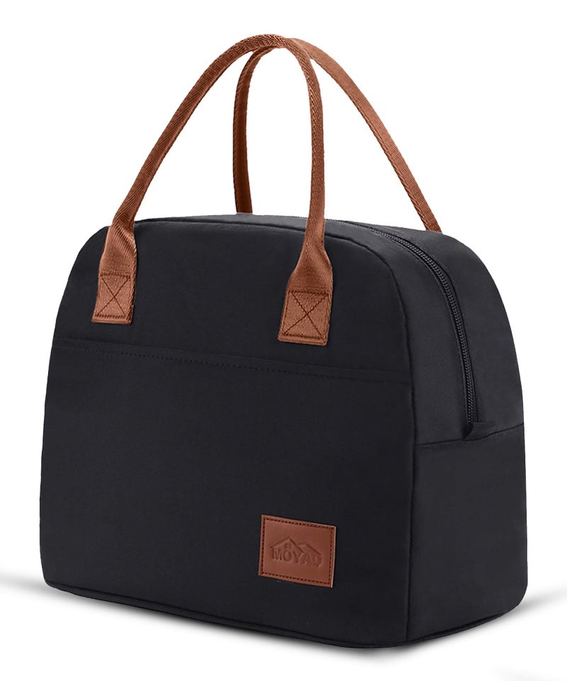 Moyad Moyad Insulated Lunch Bags for Women Adults Large Lunch Box Modern Meal Prep Cooler Purse for Picnic Work Office Thermal Lunch Tote Lunch Pail Black 