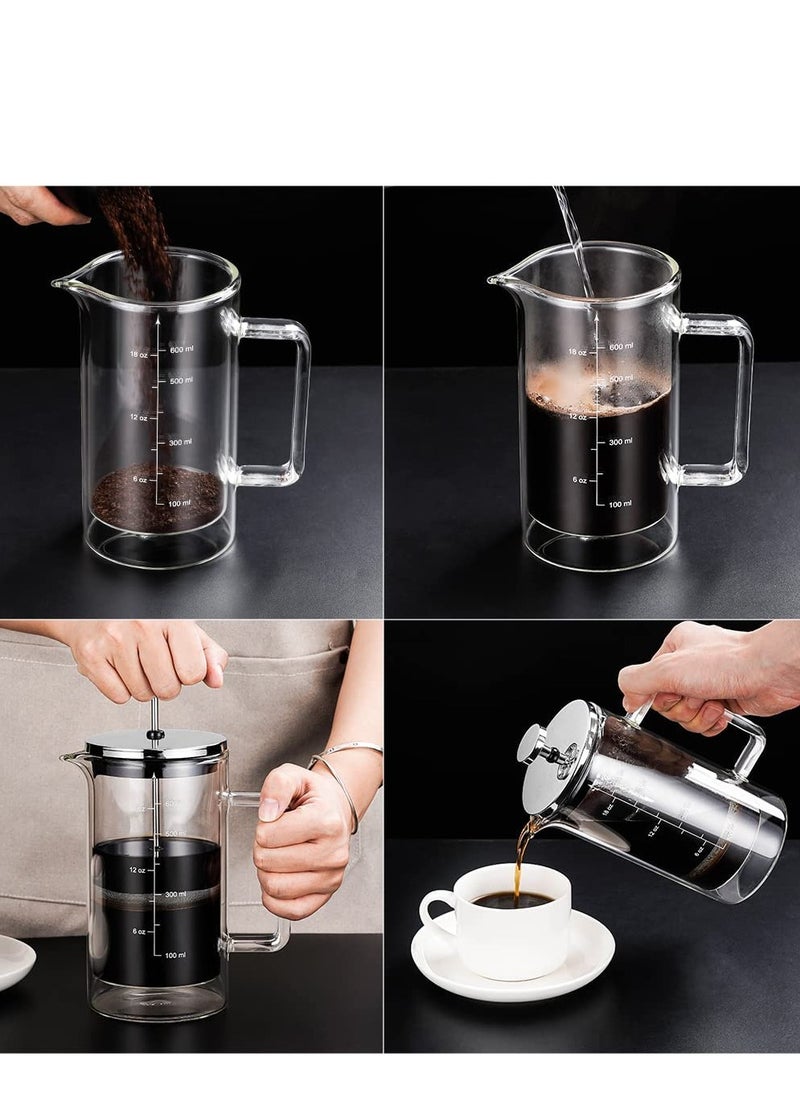 BLACKSTONE - French Press Coffee Press Coffee Maker Double Wall Glass with Filter 350ML - Image 1
