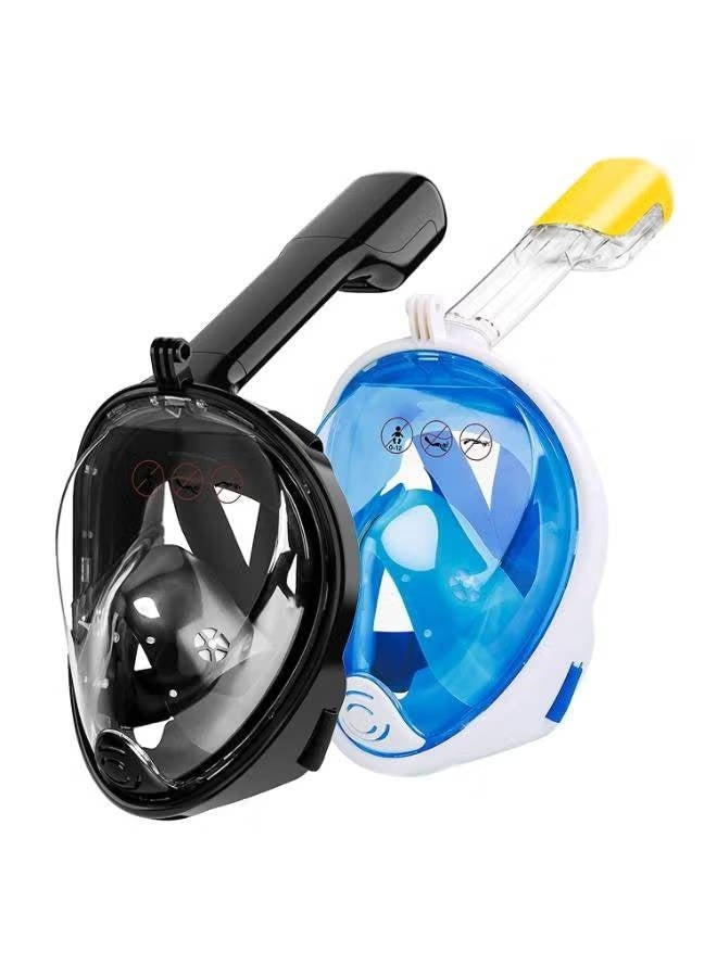 Full Face Snorkel Mask with Anti-Fog 180-Degree Panoramic View, Blue/White - Image 4