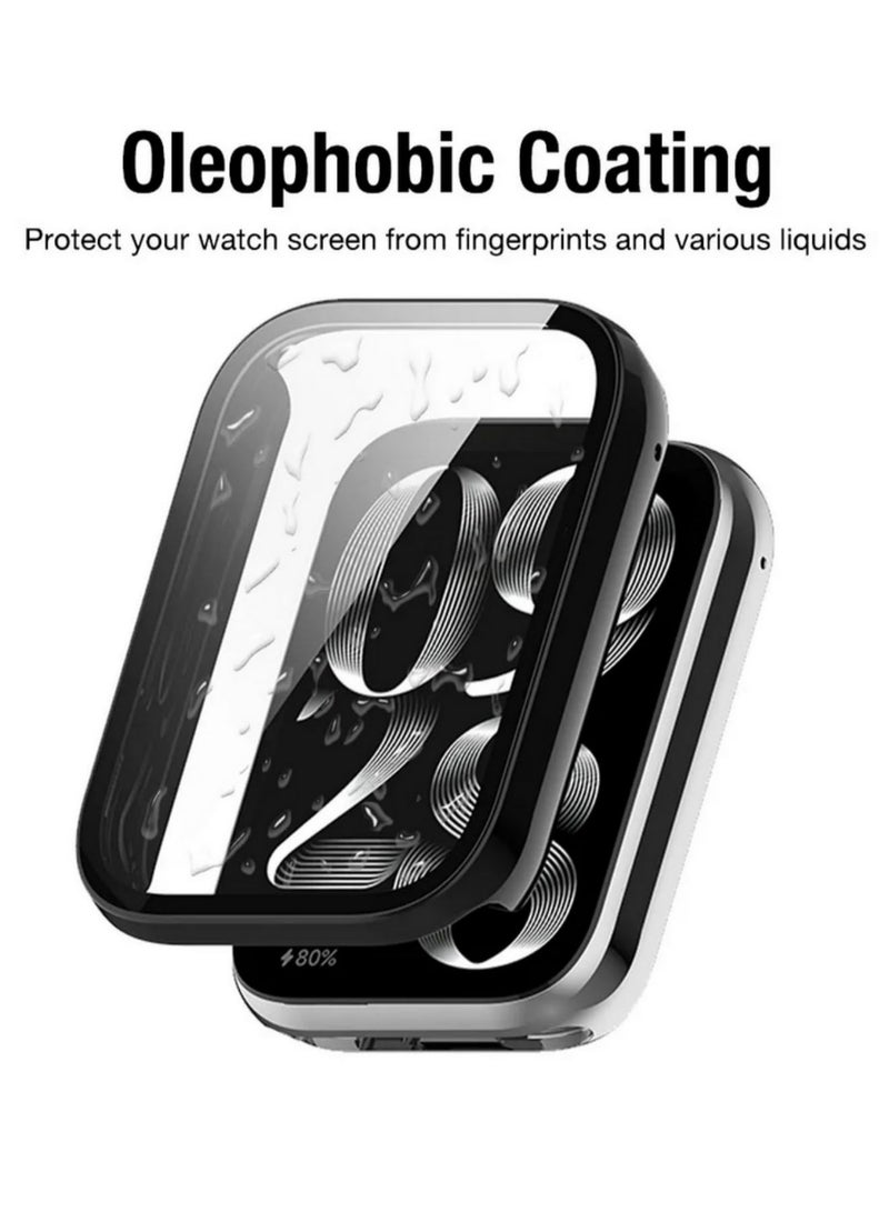 1pcs Watch Case for Xiaomi Mi Band 9 Pro Tempered Glass Screen Protector All Around Hard PC Protective Bumper Cover Accessories Black - Image 4
